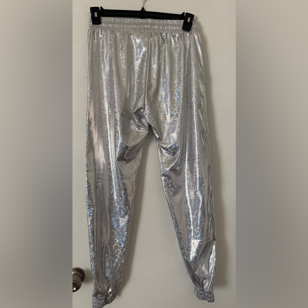 Silver Holographic Jogger Pants - Picture 4 of 4